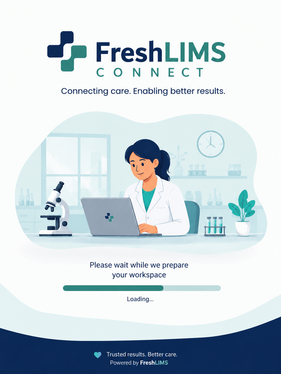 FreshLIMS Connect &mdash; Connecting care. Enabling better results. Preparing your workspace.